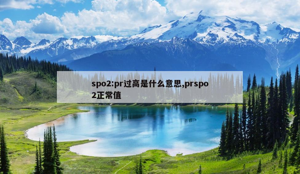 spo2:pr過(guò)高是什么意思,prspo2正常值
